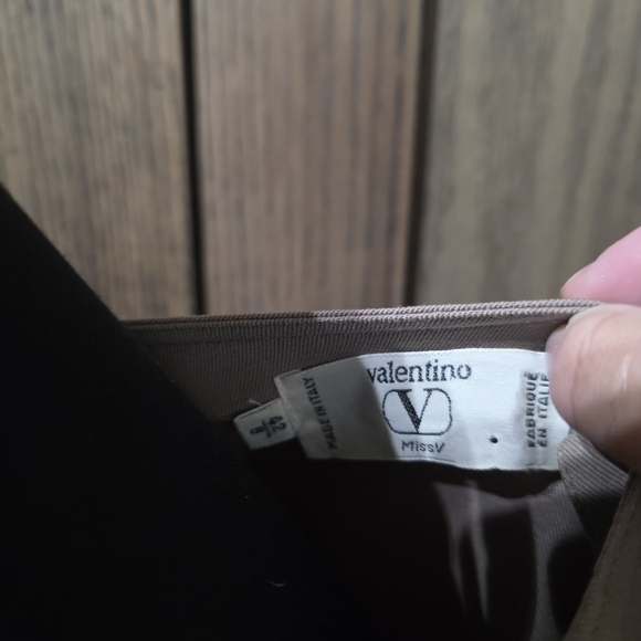 Valentino Long Sleeve Dress in Taupe with Gold Buttons - Picture 4 of 5